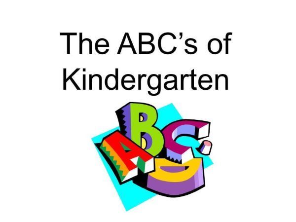 Stacked letters and the words ABC of Kindergarten