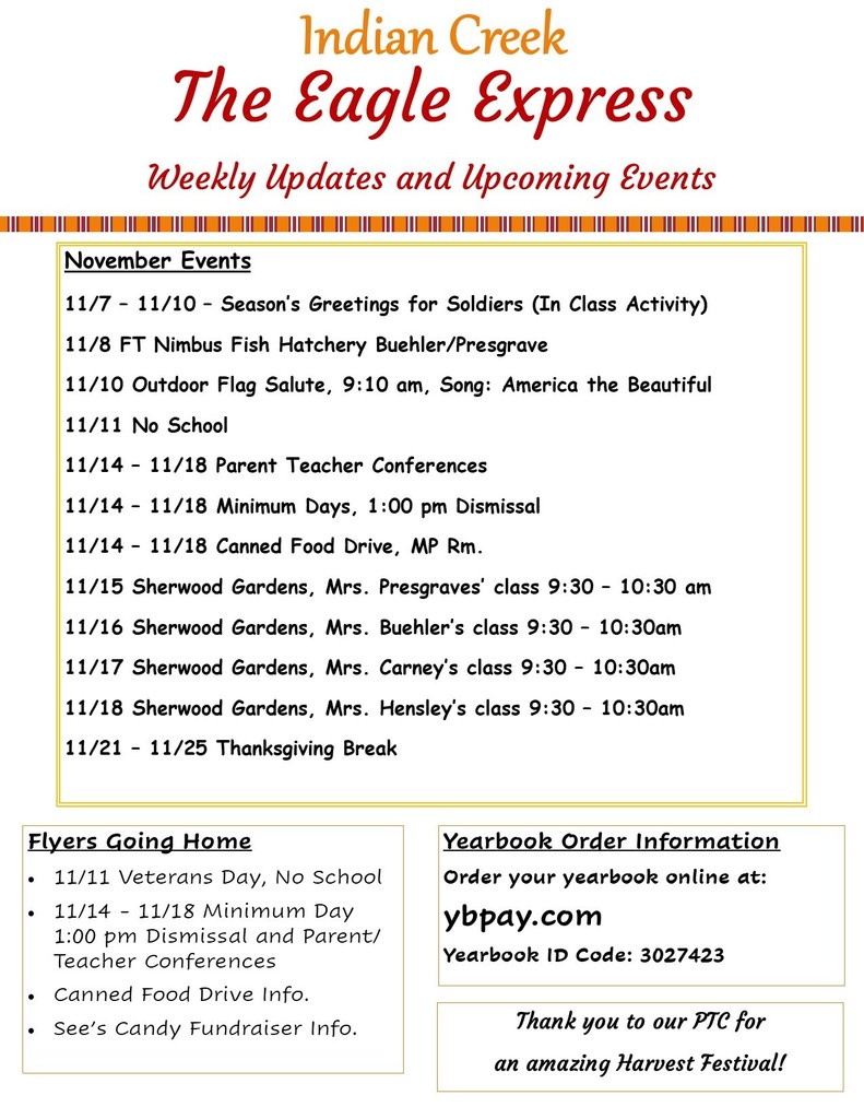 Weekly calendar information