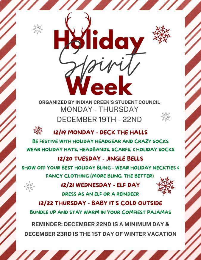 Holiday Spirit Week Flyer